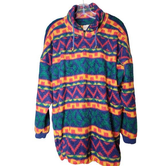 Timbuktu Artisan Fleece Aztec Western Sweatshirt Pockets Size 1 1X 14 16 18 - Picture 1 of 5